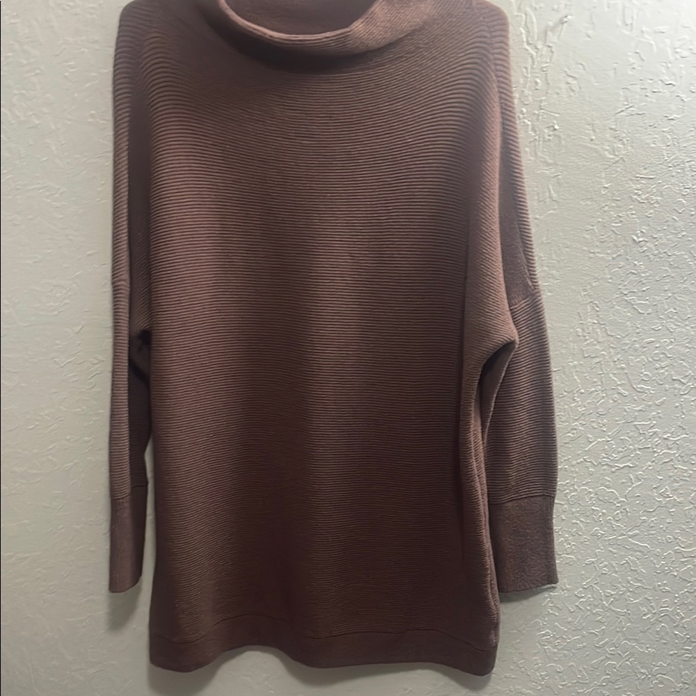 Free People Chocolate Brown Cowl Neck Sweater